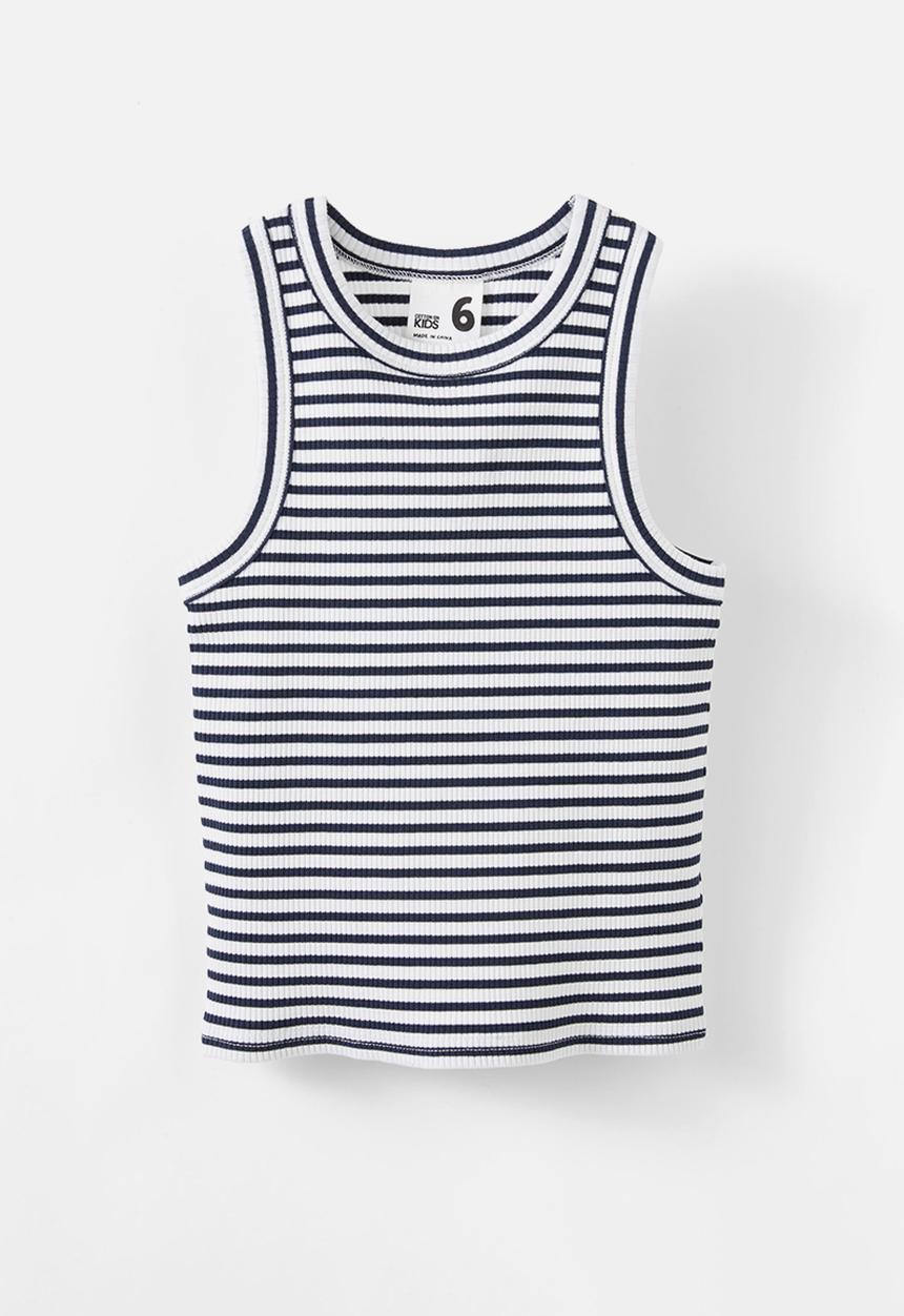 Cotton On - Eleanor tank - squid ink/vanilla stripe