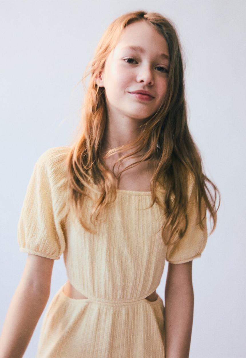 MANGO - Dress pie - light pastel yellow