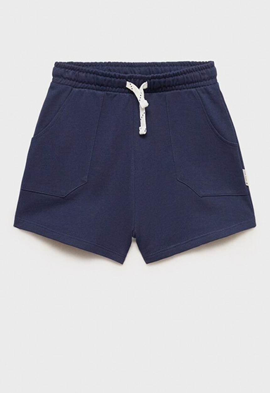 MANGO - Shorts lea - navy