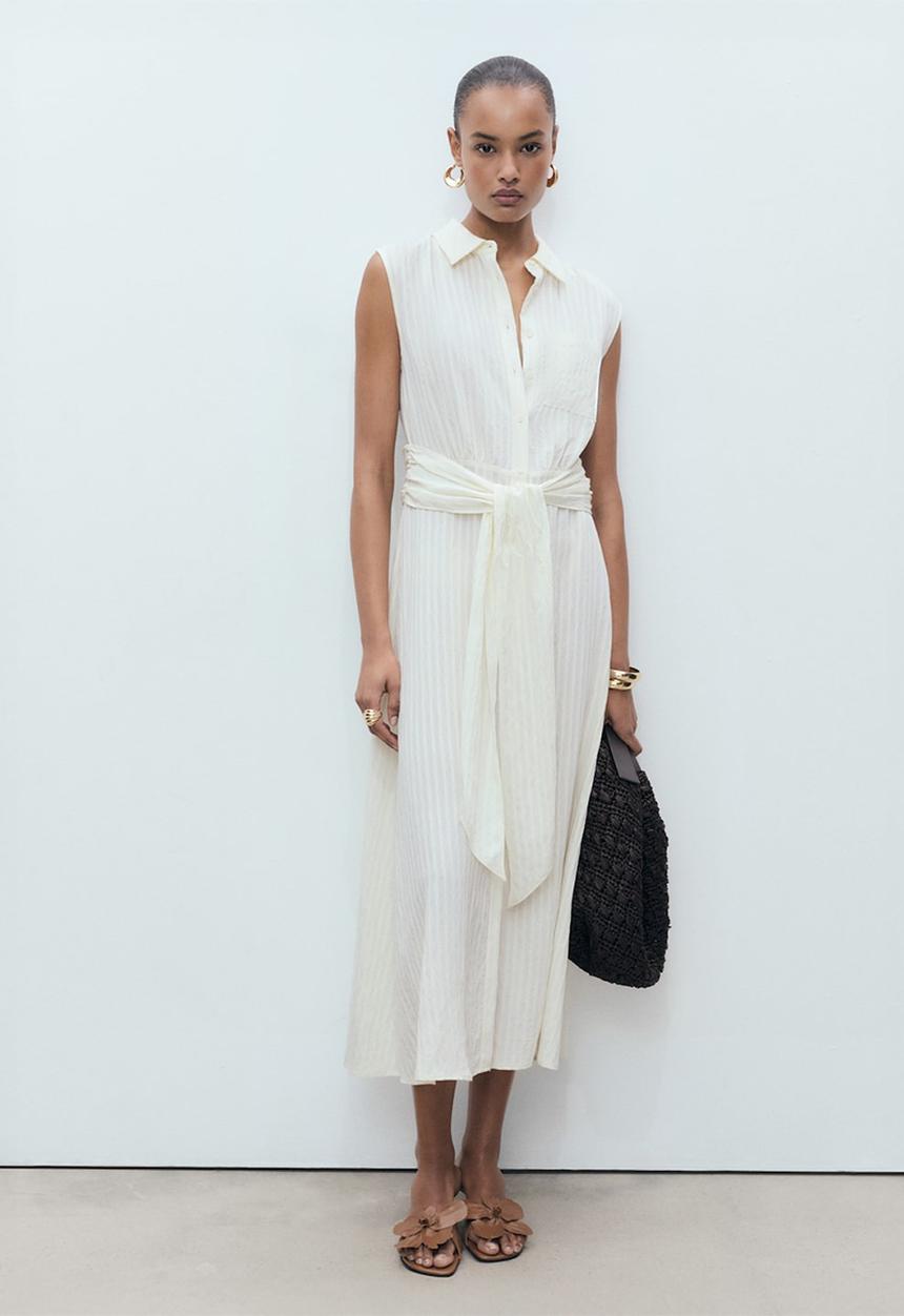 MANGO - Dress Sero - Light Beige
