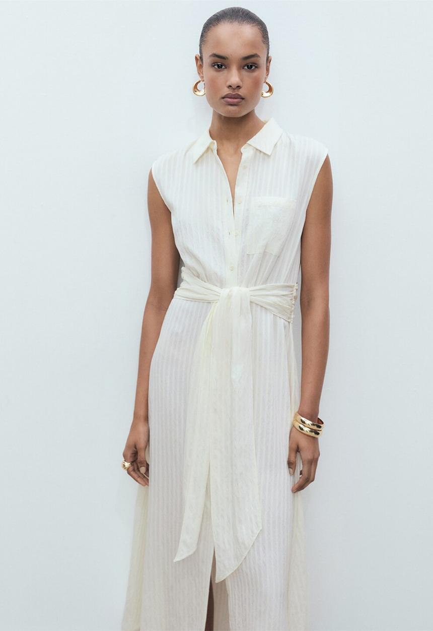 MANGO - Dress Sero - Light Beige