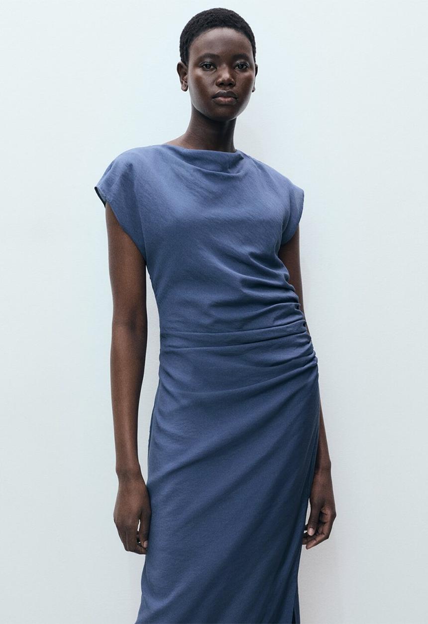 MANGO - Dress Kelly - Medium Blue