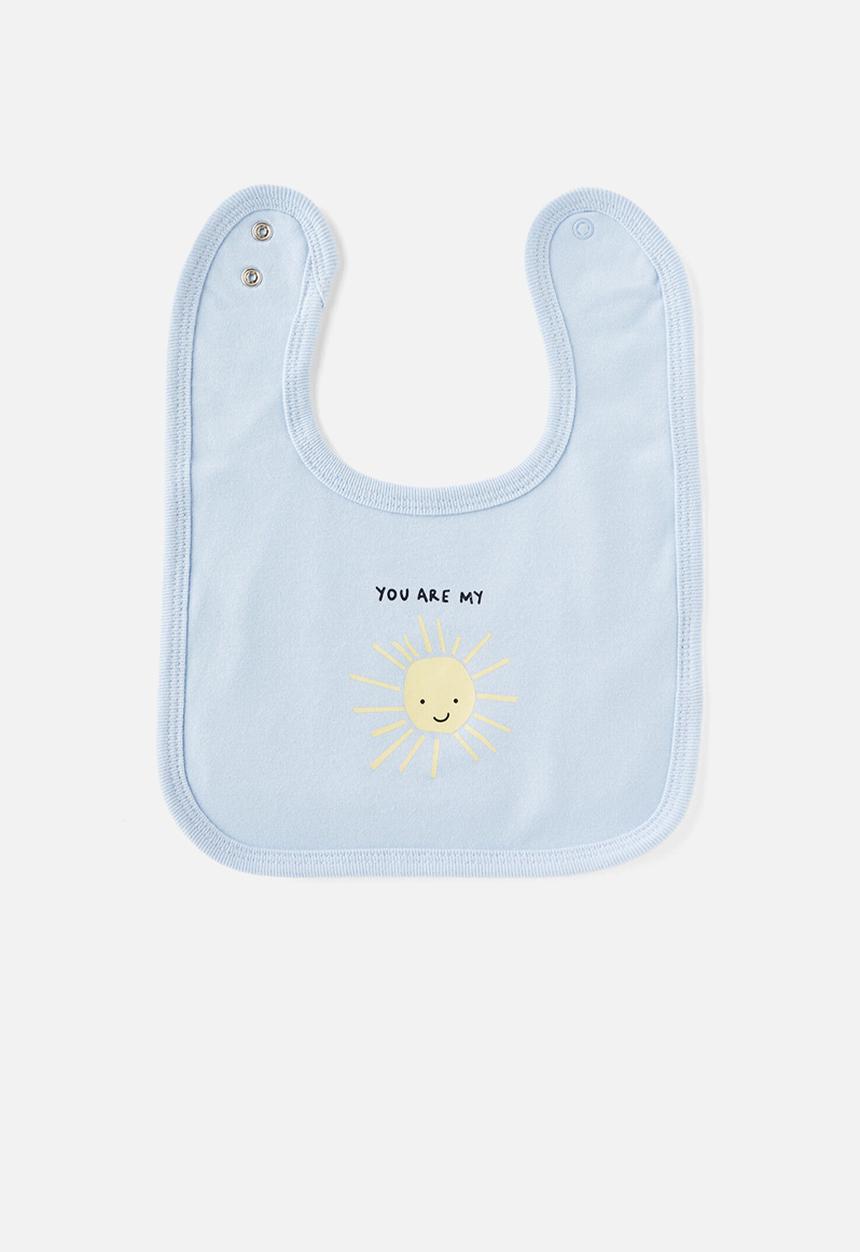 Cotton On - The baby bib - dawn blue/you are my sunshine