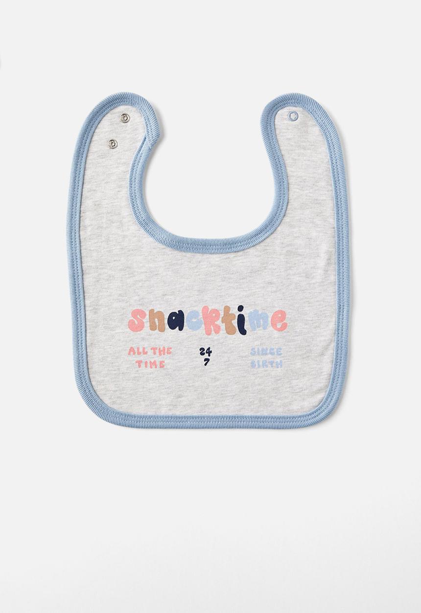 Cotton On - The baby bib - cloud marle/snack time