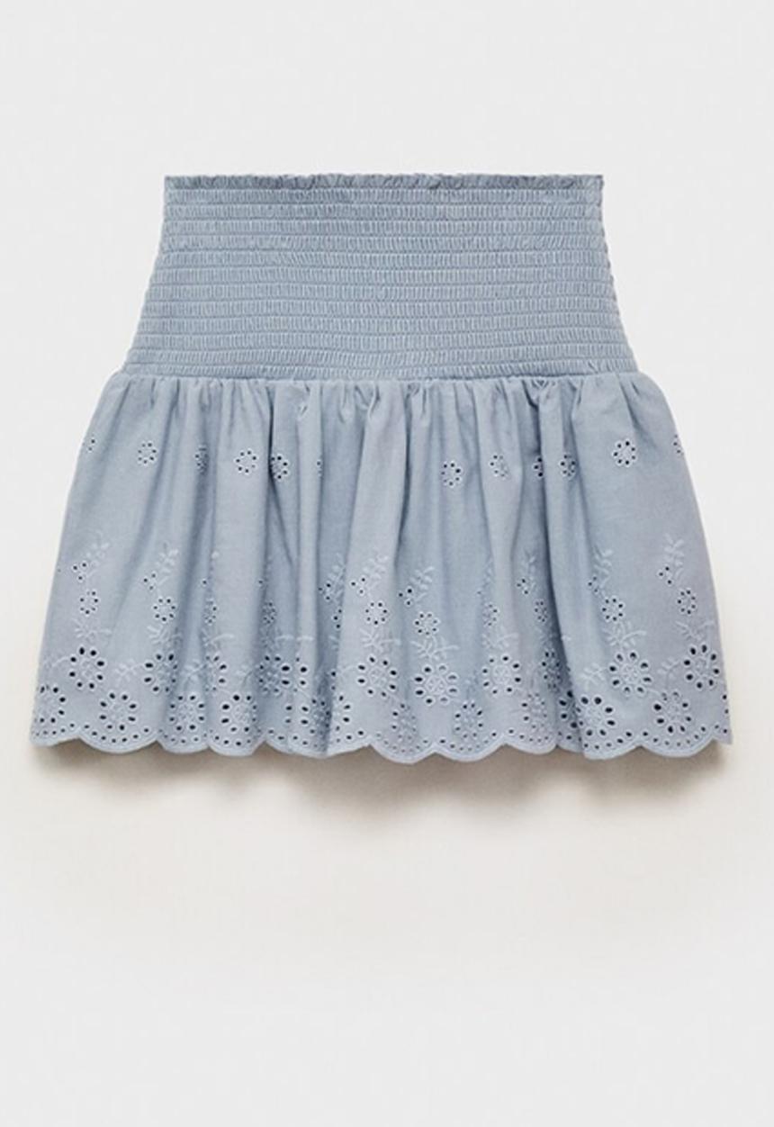 MANGO - Skirt cotta - light pastel blue