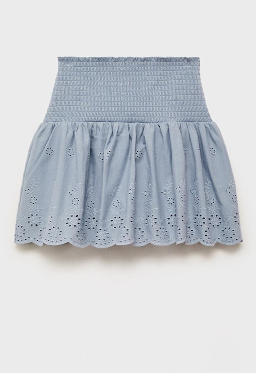 MANGO - Skirt cotta - light pastel blue