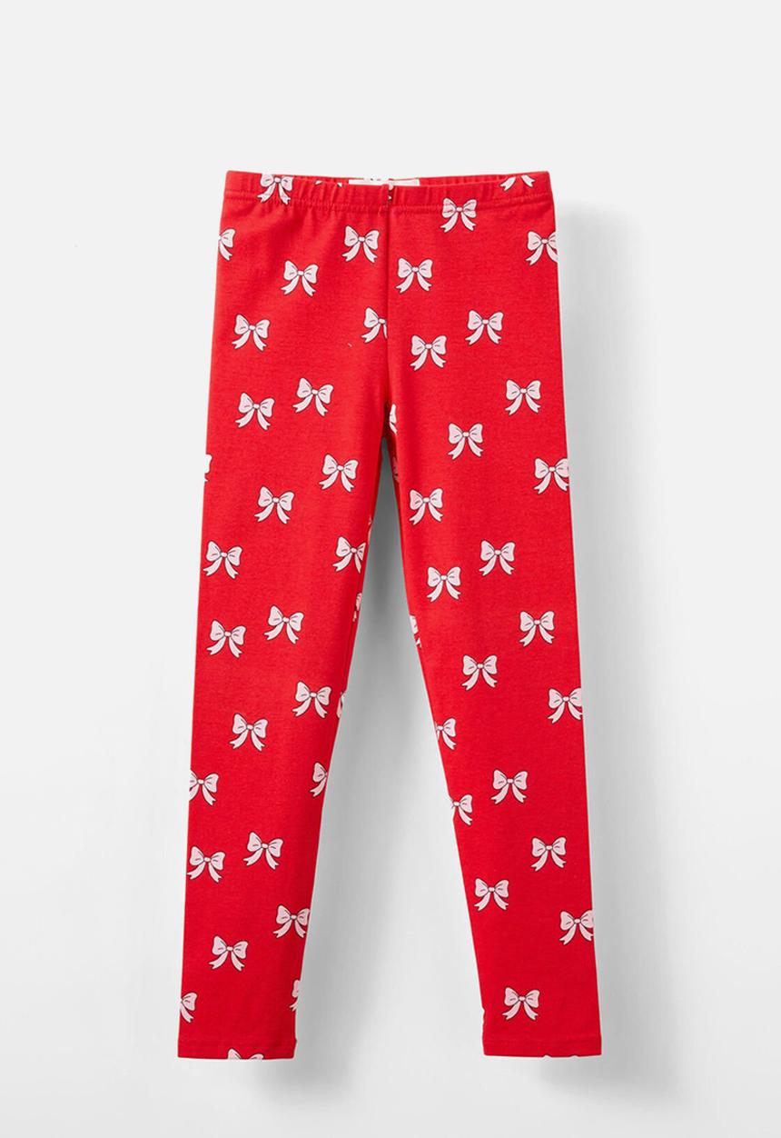 Cotton On - Huggie tights - varsity red/bows