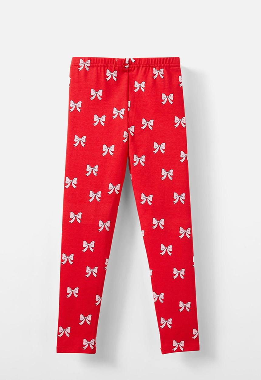 Cotton On - Huggie tights - varsity red/bows
