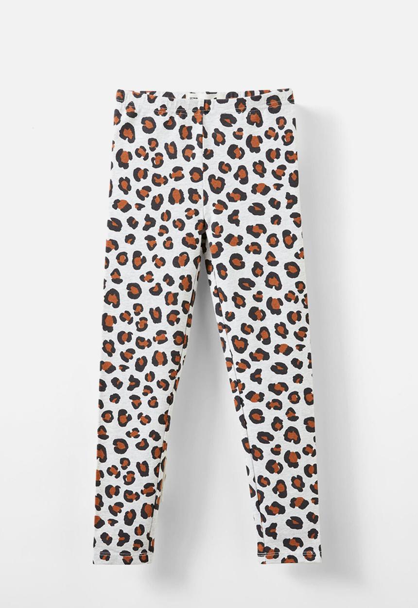 Cotton On - Huggie tights - grey marle leopard
