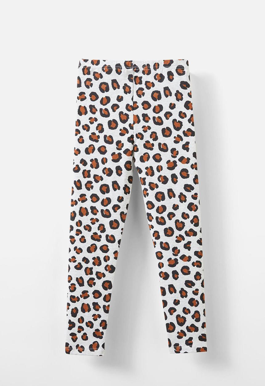 Cotton On - Huggie tights - grey marle leopard