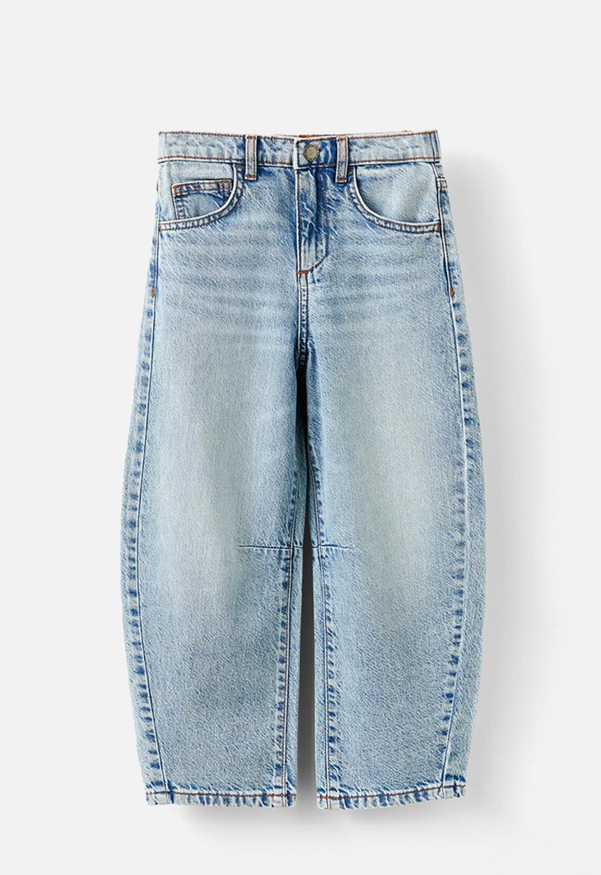 Cotton On - Unisex barrel leg denim jean - airlie light blue