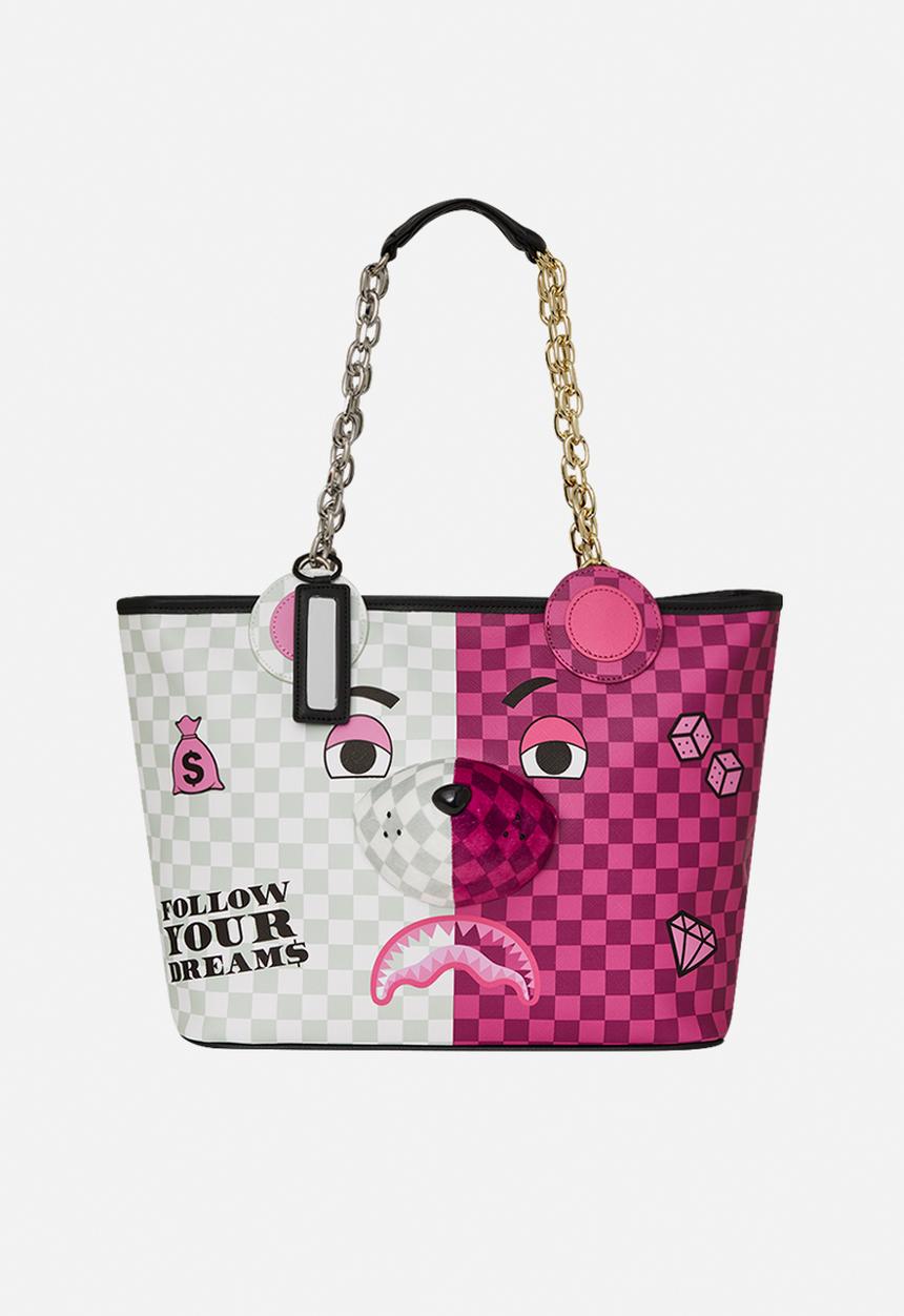Sprayground - Pink & moneybear tel  bag- multi