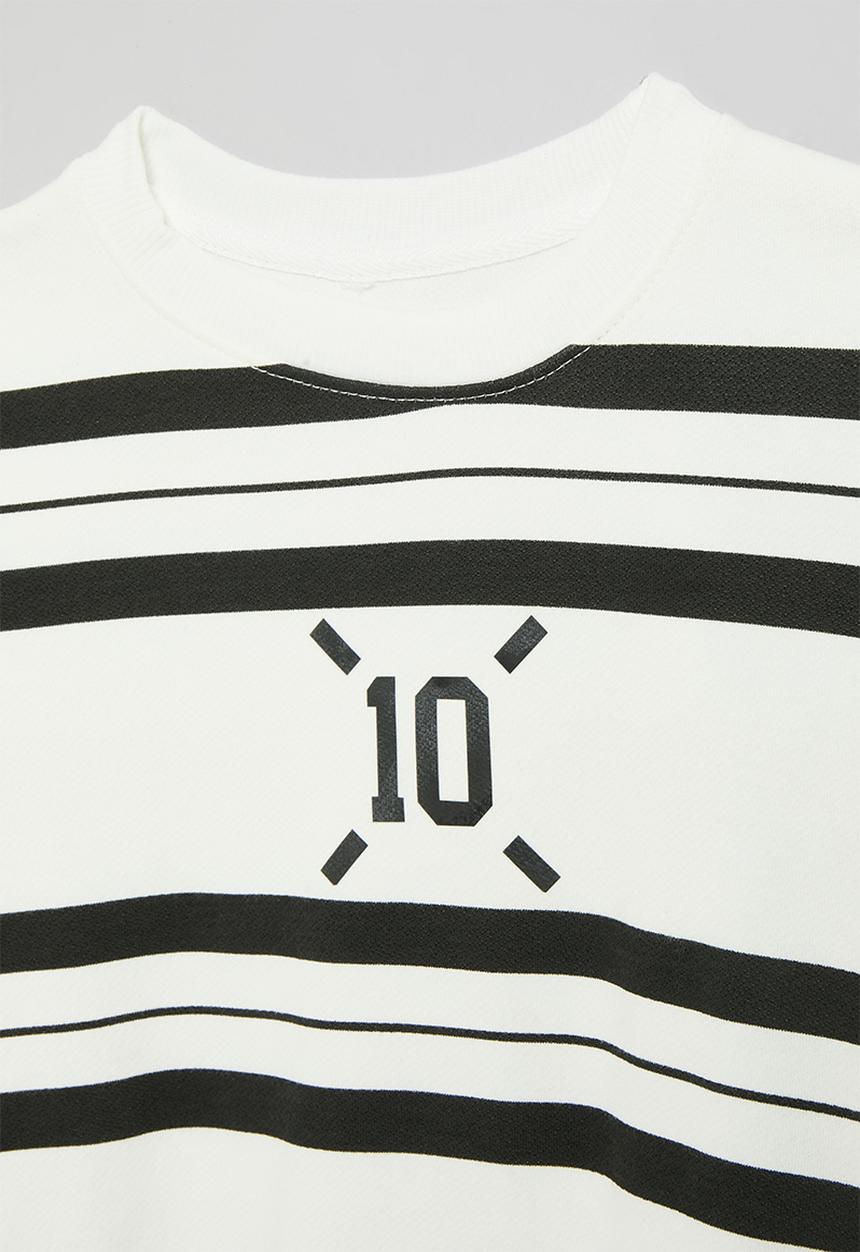 Pop Candy - Stripe sweatshirt - white & black
