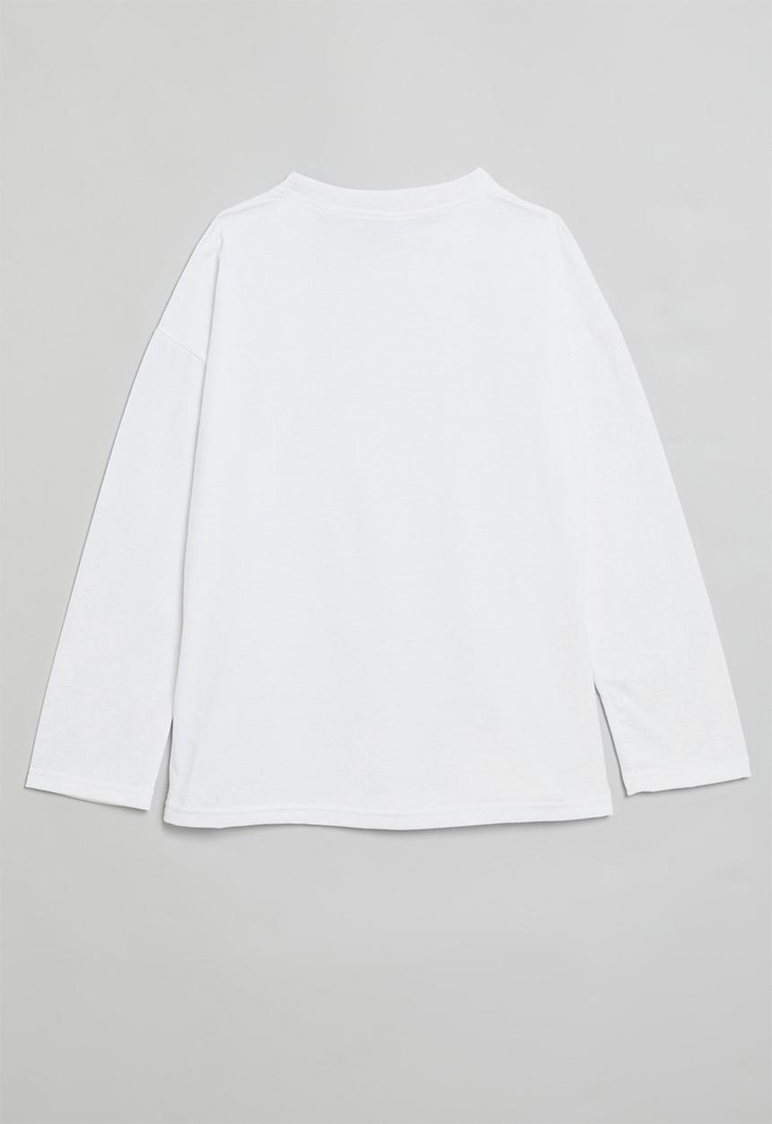 Pop Candy - Long sleeve crew neck tee - white