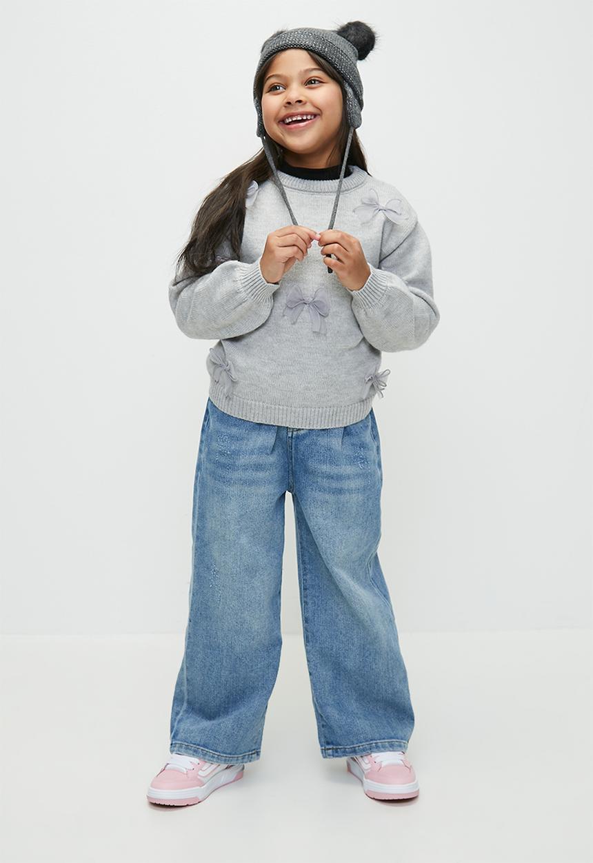Pop Candy - Bow décor jersey - grey
