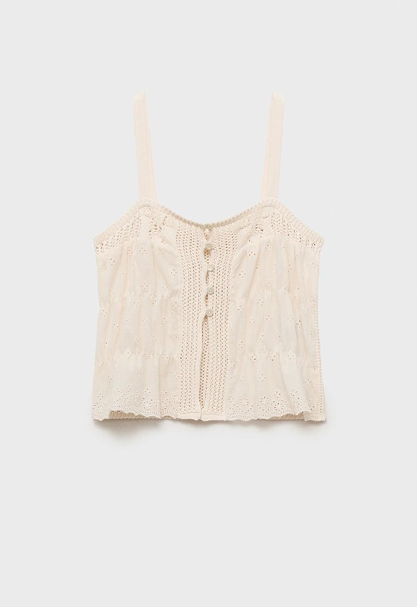 MANGO - Top Coqueto - Light Beige