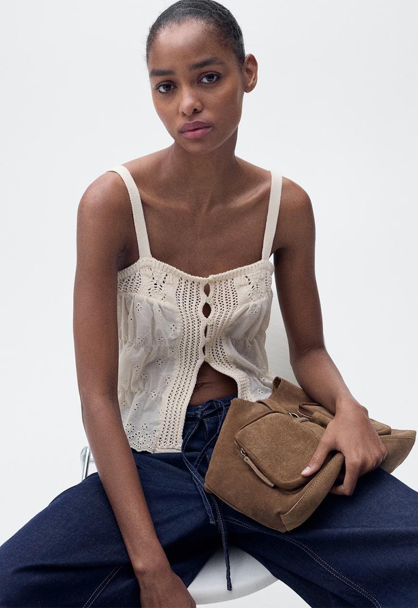 MANGO - Top Coqueto - Light Beige