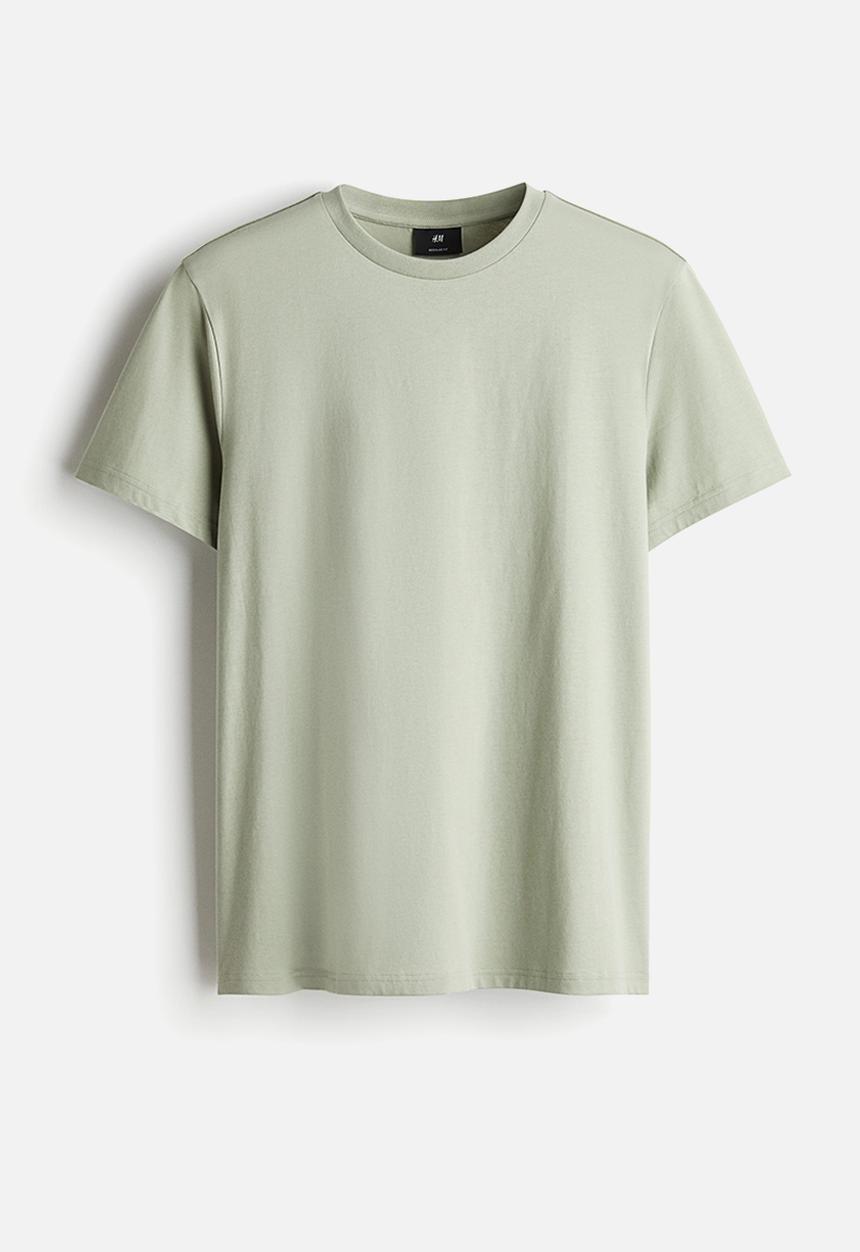 H&M - Regular fit round-neck t-shirt - light green