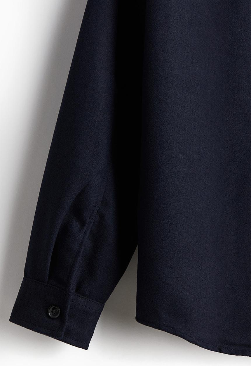 H&M - Regular fit felted overshirt - navy blue