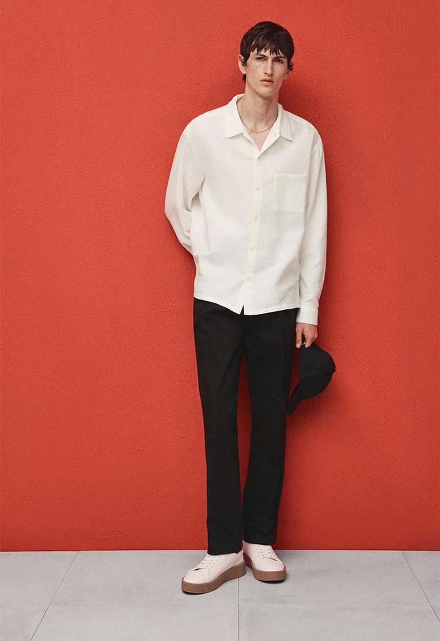H&M - Regular fit textured shirt - white