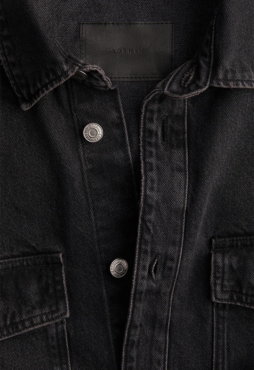 H&M - Oversized denim shirt - black