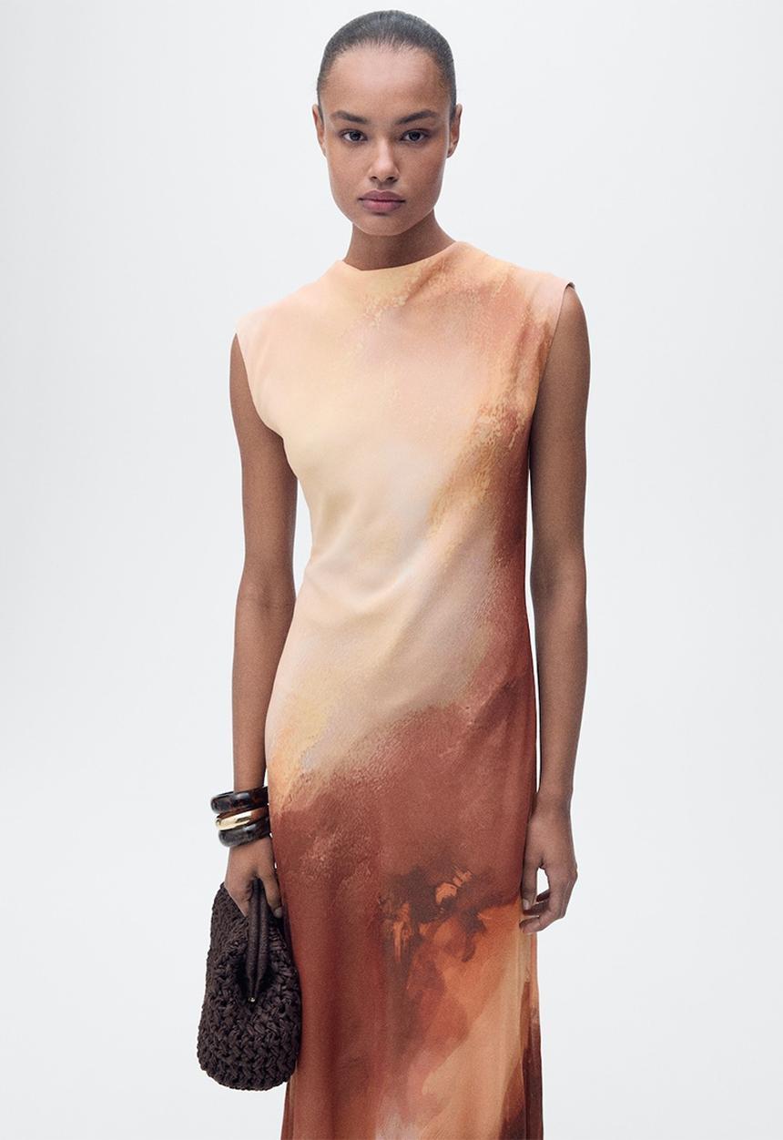 MANGO - Dress Noel2 - Light Pastel Orange