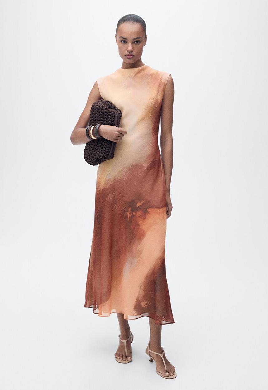 MANGO - Dress Noel2 - Light Pastel Orange