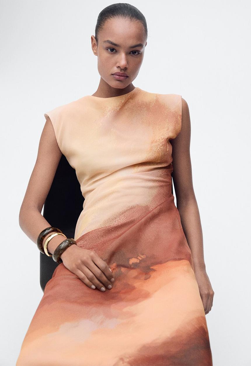 MANGO - Dress Noel2 - Light Pastel Orange