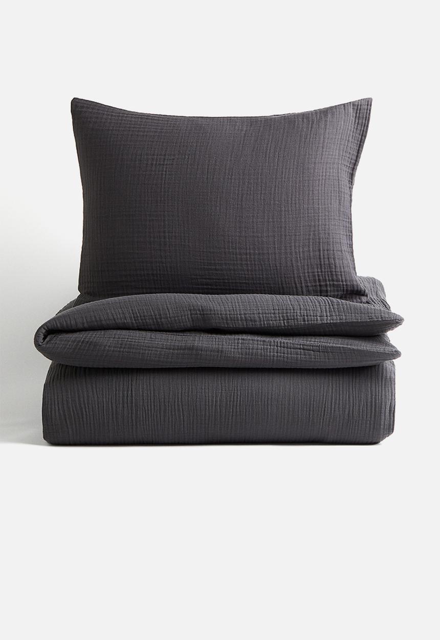 H&M - Muslin single duvet cover set - grey