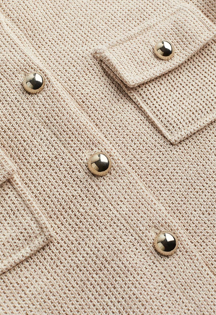 H&M - Waffled jersey top - beige