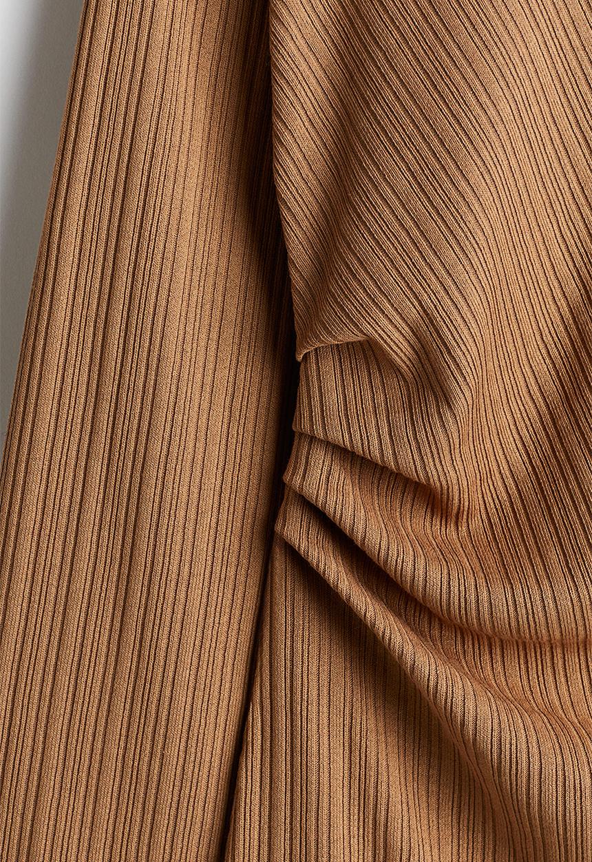 H&M - Draped bodycon dress - dark beige
