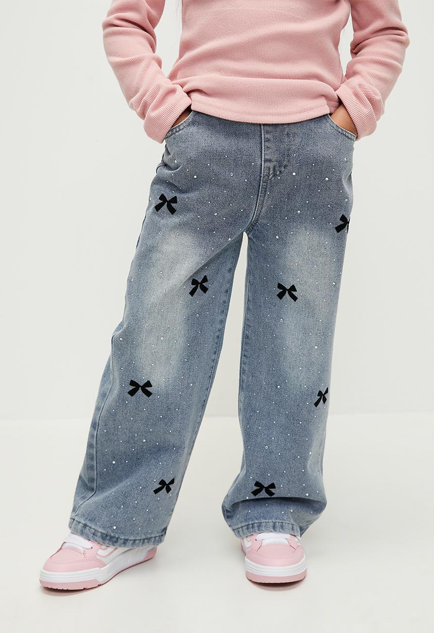 Pop Candy - Ribbon applique jeans-blue