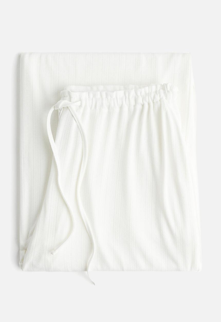 H&M - Pointelle pyjama bottoms - white