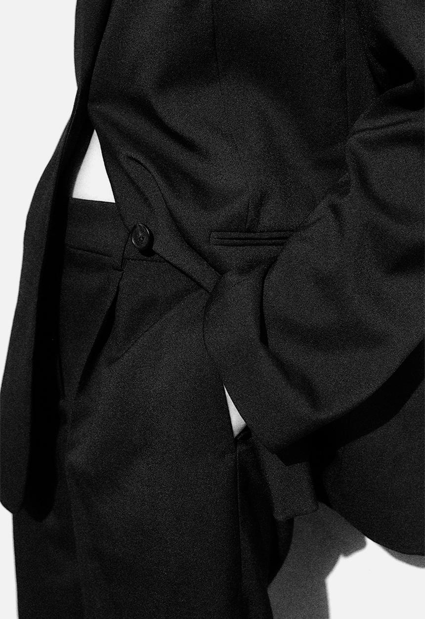 H&M - Tapered tailored trousers - black