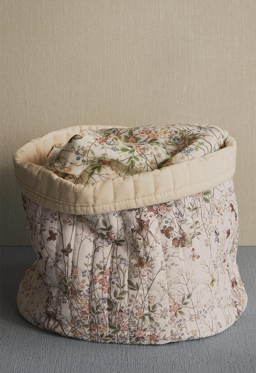 H&M - Large quilted storage basket - white/bambi 