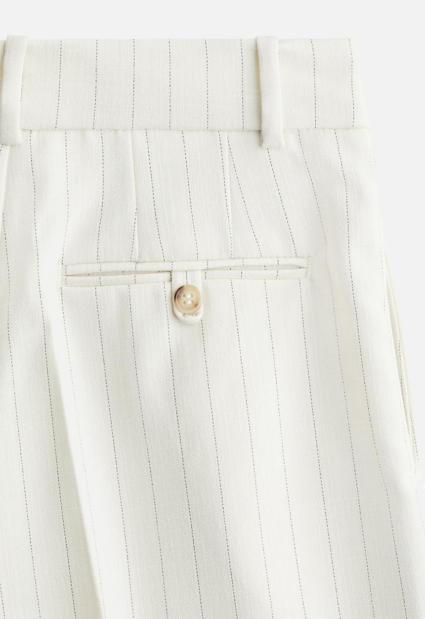 H&M - Tapered tailored trousers - cream pinstriped