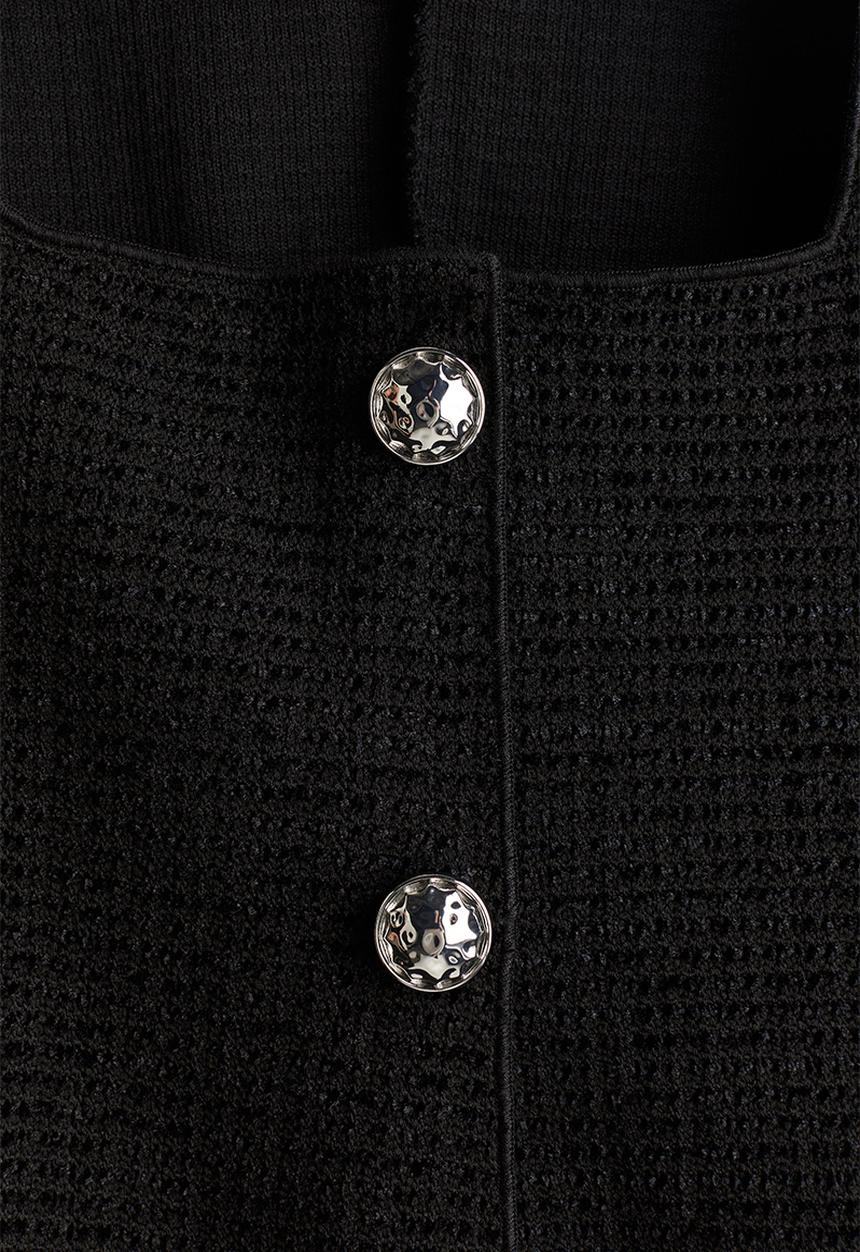 H&M - Textured jersey waistcoat - black