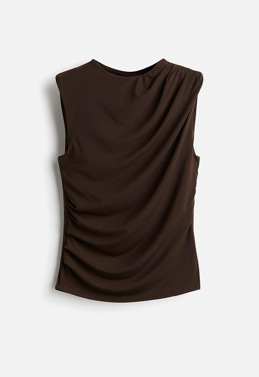 H&M - Draped vest top - dark brown 