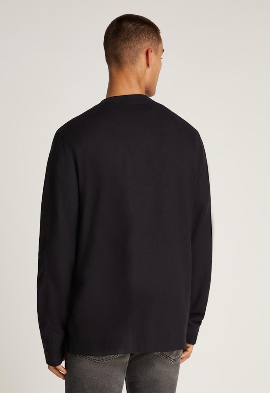 Calvin Klein - BRUSHED RIB LS TEE - Ck Black