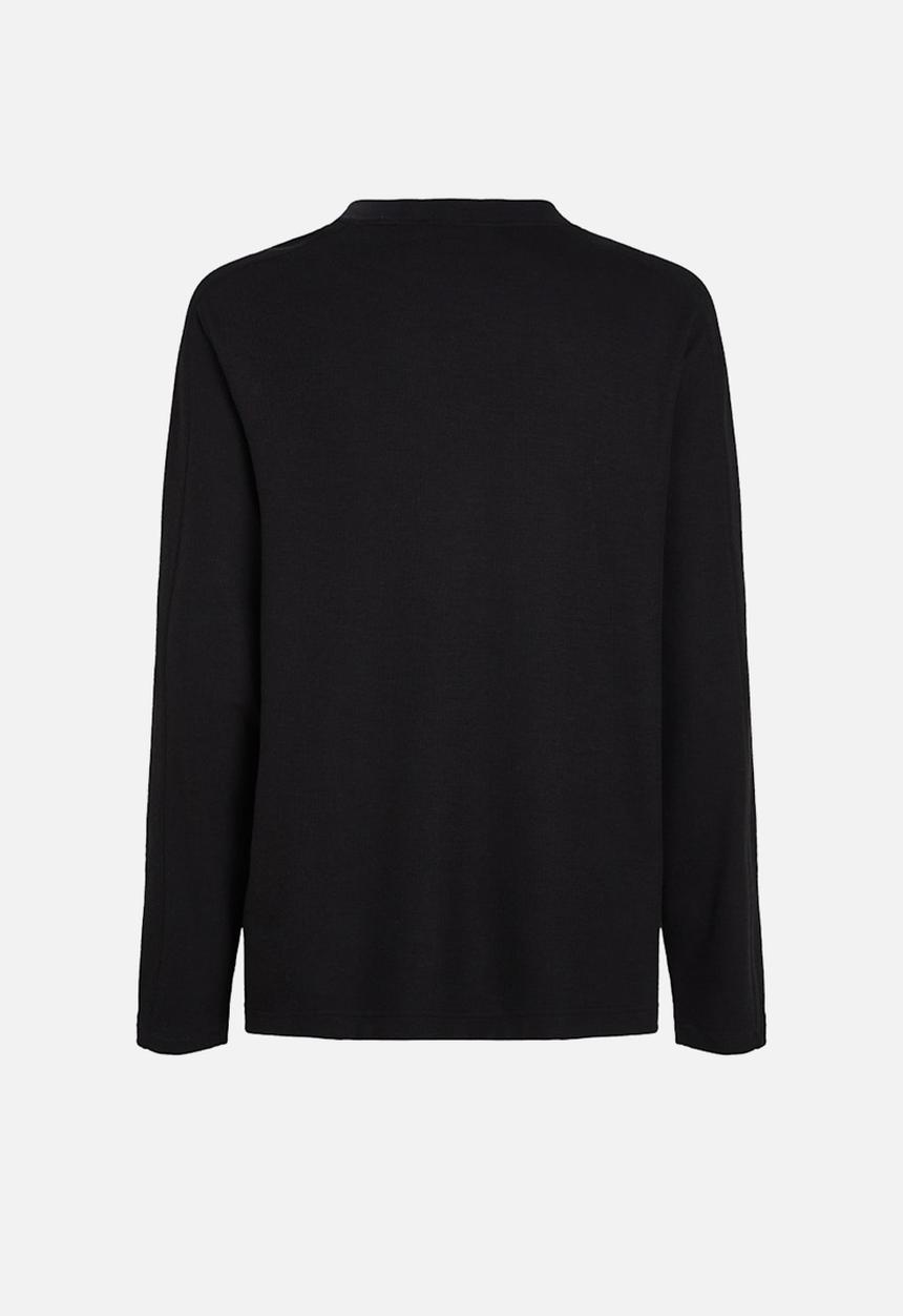 Calvin Klein - BRUSHED RIB LS TEE - Ck Black