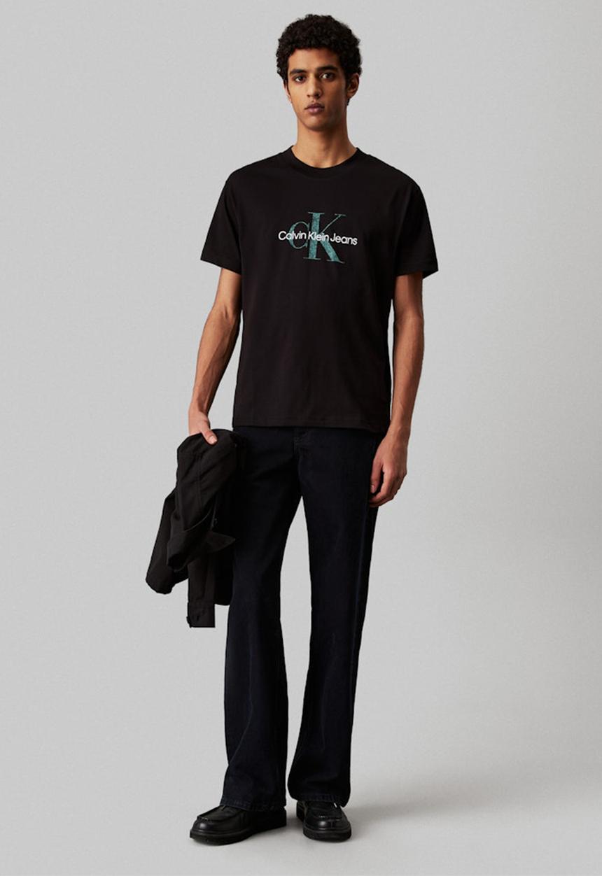 Calvin Klein - TEXTURED MONOLOGO TEE - Ck Black