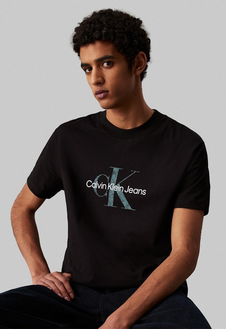 Calvin Klein - TEXTURED MONOLOGO TEE - Ck Black