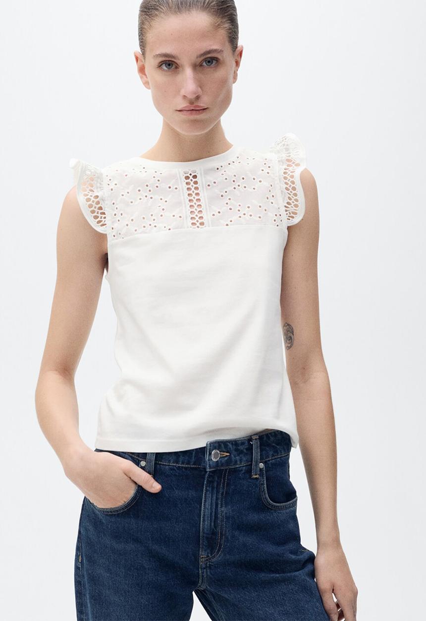 MANGO - Top Muni - White