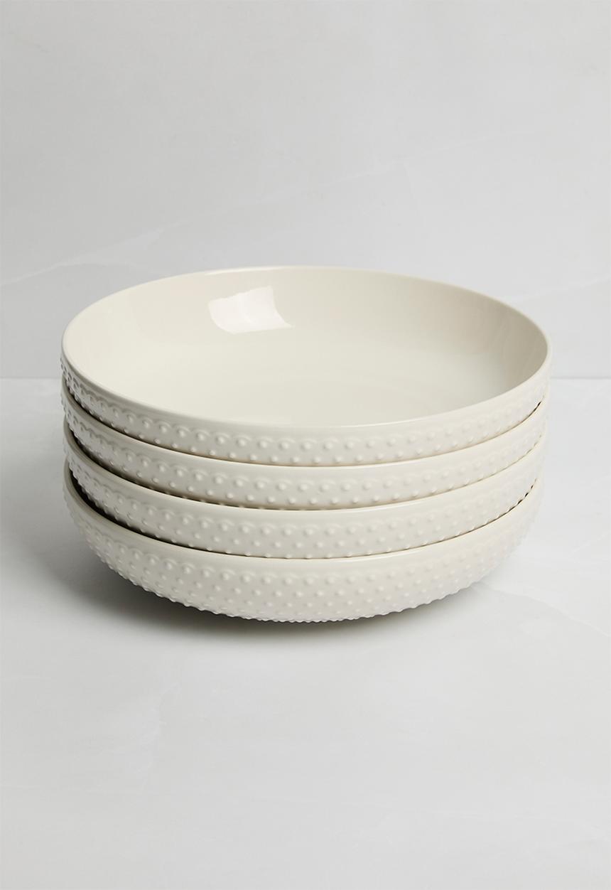 Sixth Floor - Dori pasta bowl set of 4 - White