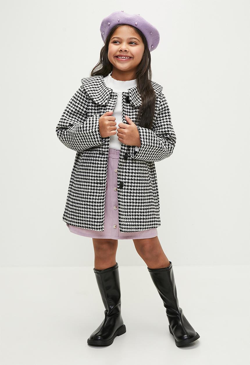 Pop Candy - Houndstooth jacket-black & white