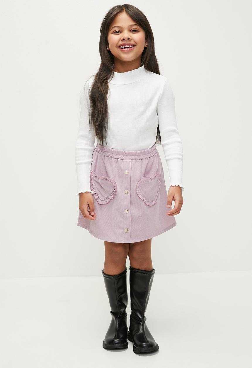 Pop Candy - Button down cord skirt - purple
