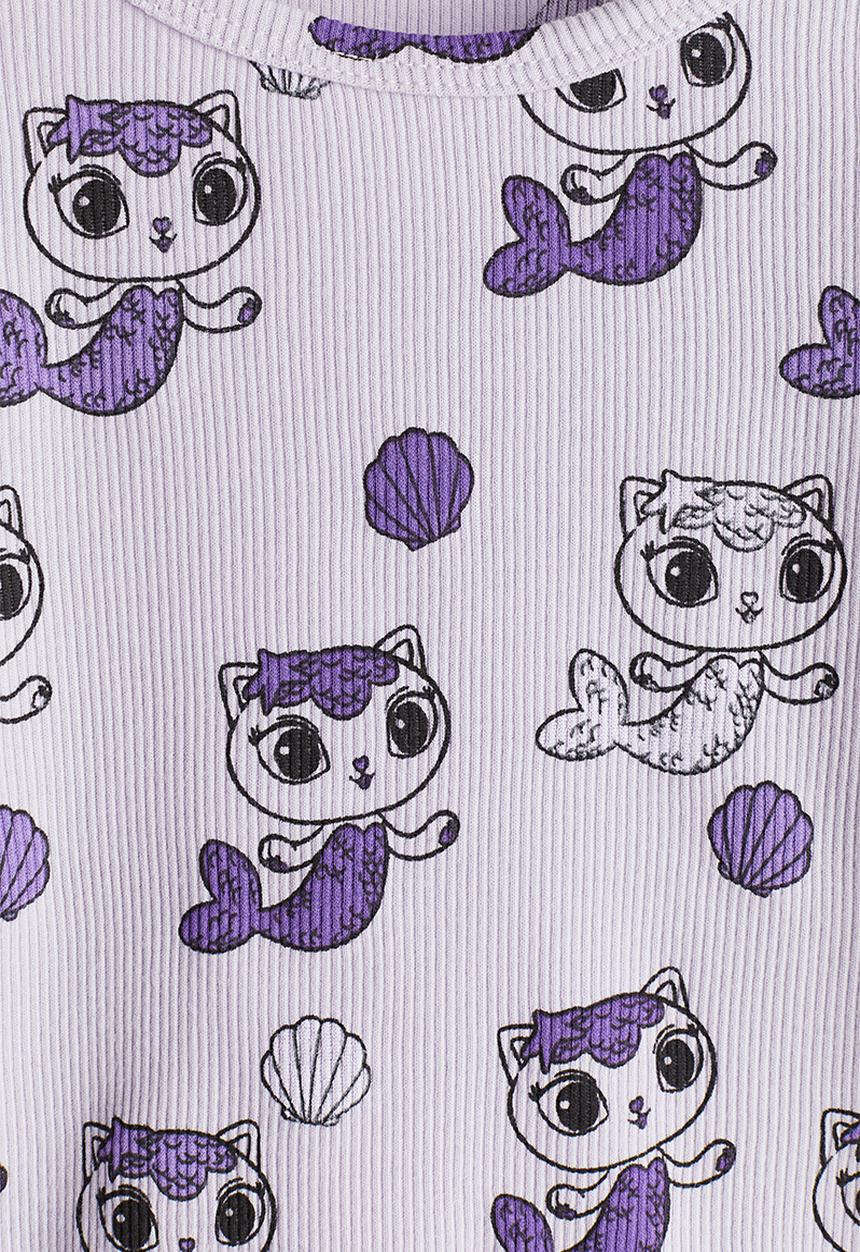 H&M - Long-sleeved printed top -  light purple/gabby's dollhouse