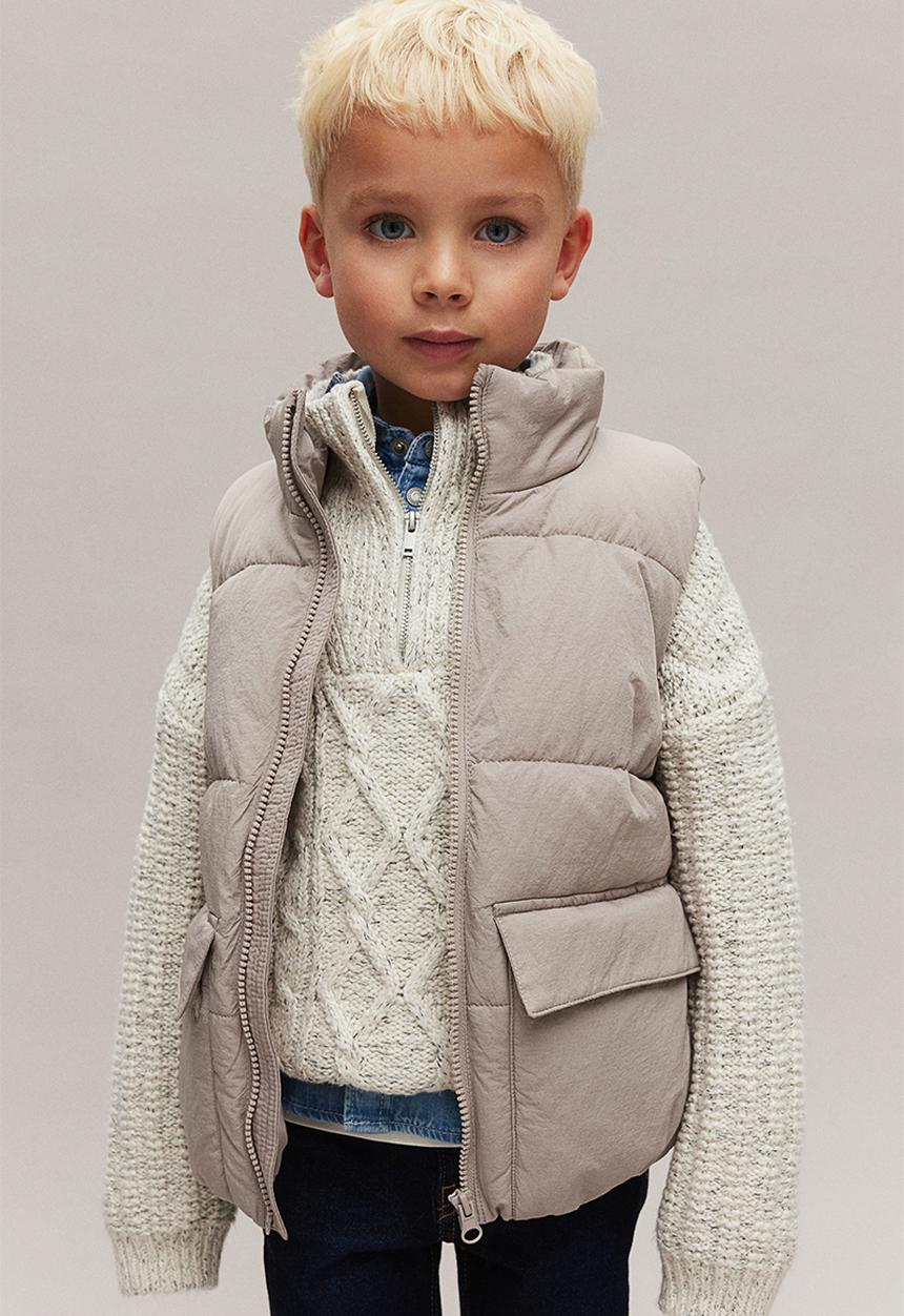 H&M - Puffer gilet - dusty beige