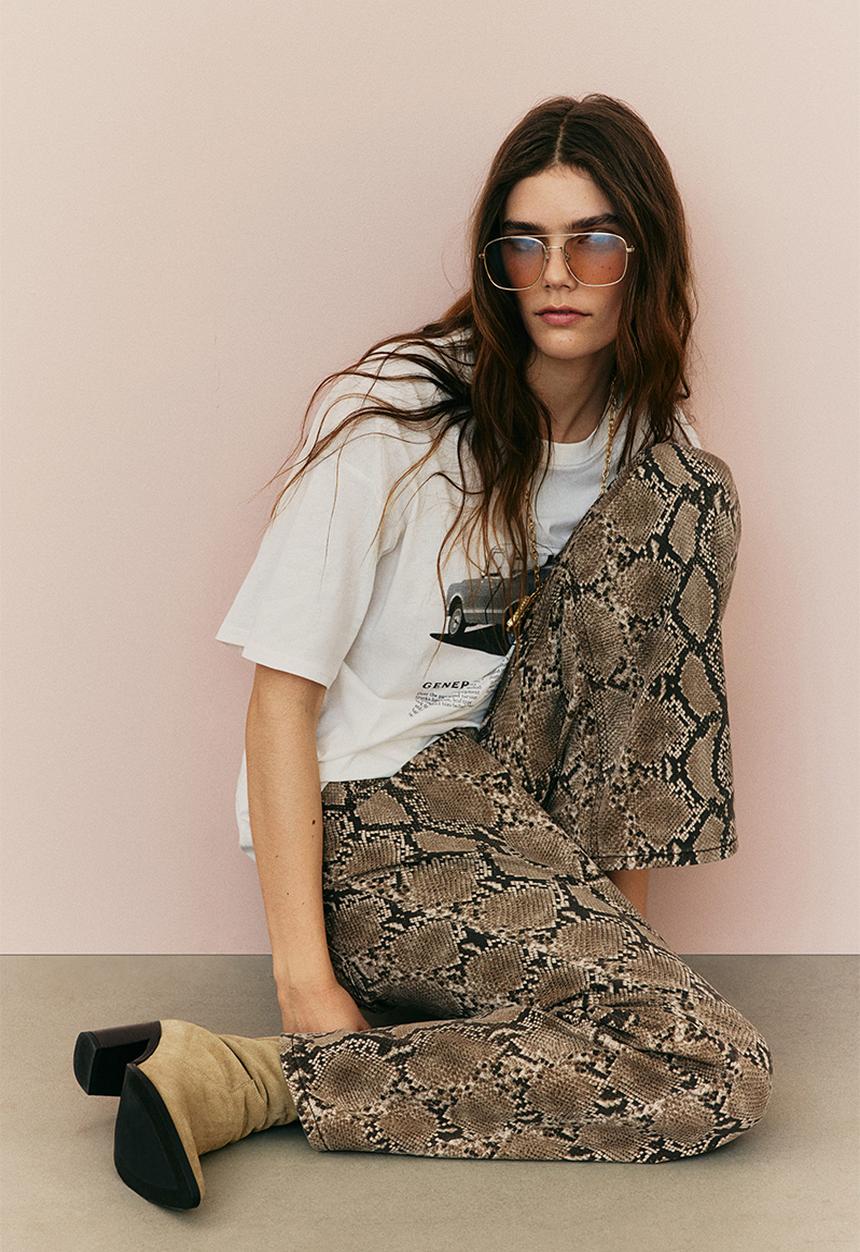 H&M - Oversized printed t-shirt - cream general motors