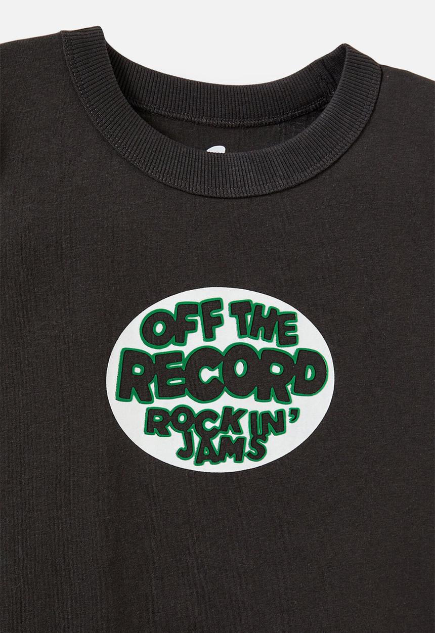Cotton On - Jonny Short Sleeve Graphic Print Tee - Phantom Wash/Off The Record Rockin Jams